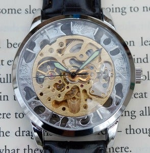 Image of Silver and Gold Mechanical Wind-Up Wrist Watch