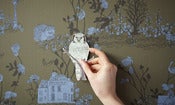 Image of Magnetic Woodlands Wallpaper Khaki Blue