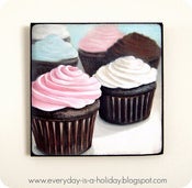 Image of Instagram inspired wood mounted print Cupcakes #2