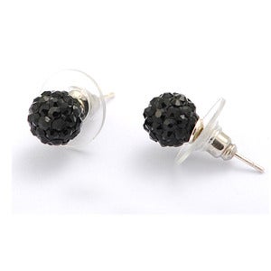 Image of Swarovski Black Crystal Disco Ball Earrings, Stud or Hang Style