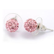 Image of Swarovski Elements Rose pink Crystal Ball Earrings, Stud Style