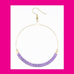 Image of GRAPE SWAROVSKI CRYSTAL HOOPS