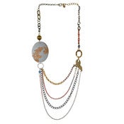 Image of Etched baroque multichain connector necklace 