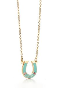 Image of Lucky Horseshoe necklace- Mint Green