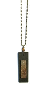 Image of Wood & Amber Druzy Necklace