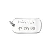 Image of Sterling Silver Dog Tag - Custom Name & Date
