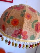 Image of Vintage 1970s Pop Flower Hessian Shade