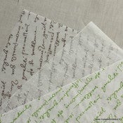 Image of Papier ciré "écriture" , vichy ou rayé - 3 motifs - 5 couleurs