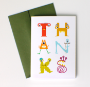 Image of monster thank you cards