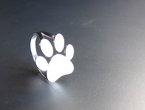 Image of Paw Print Ring - Handmade Silver Ring