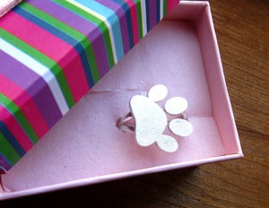 Image of Paw Print Ring - Handmade Silver Ring