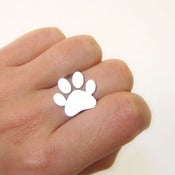 Image of Paw Print Ring - Handmade Silver Ring