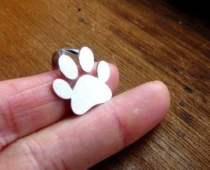 Image of Paw Print Ring - Handmade Silver Ring