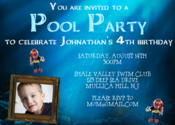Image of Lego Deep Sea Pool Party Invitation