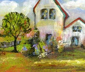 Image of Art Painting Original 11X14 Canvas Home Is Where The Heart Is