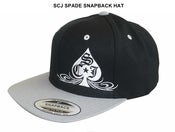 Image of SCJ Pinstripe Spade Snapback Hat (Black/Silver)