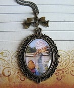 Image of Alice and Humpty - Alice in Wonderland pendant necklace - fun and quirky - pretty vintage style - 