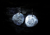 Image of 1669. 1/2 Real Cob Coin Pirate Earrings (replica/reproduction)