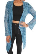 Image of Vintage Blue Zigzag Print Sweater