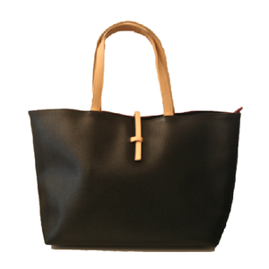 Image of Beige Black Oversized Shoulder Bag