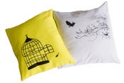 Image of Handprinted pillows Bird