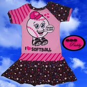 Image of **SOLD OUT** I Love Softball Dress - Size 8/9/10