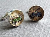 Image of Map Cufflinks Tour de France Bespoke Vintage Atlas Bicycle Alps Alpes 2012