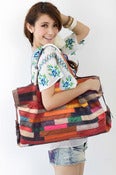 Image of Handmade Leather Women's Handbag Shoulder Bag in Splicing Leather (m40)