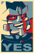 Image of Megatron "YES" poster