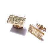 Image of boombox cufflinks [gold mirror]