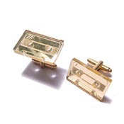 Image of cassette tape cufflinks [gold mirror]