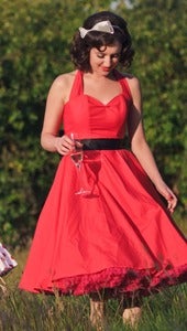 Image of Plain Red Halterneck Dress