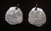 Image of 1668. 1 Reale Cob Coin Pendant, Colonial Pirate Silver (Reproduction/Replica)