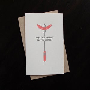 Image of 1211 - hot dog letterpress birthday card 