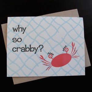 Image of 1301 - crabby letterpress everyday card