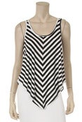 Image of Black and white striped top