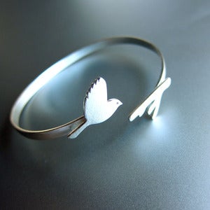 Image of Flying Bird Bracelet - Handmade Sterling Silver Bracelet