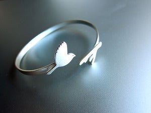 Image of Flying Bird Bracelet - Handmade Sterling Silver Bracelet