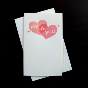 Image of 1405 - me -n- you letterpress love card