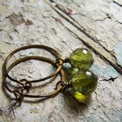 Image of Mini Hoops- Brass, Grass