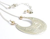 Image of Engraved Crescent Necklace