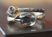 Image of Black Rose Cut Diamond RIng in 14kt 