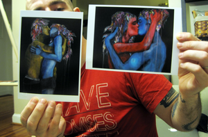 Image of "Lovers" 5x7 mini giclee 2 print set:"Ever Present/Live In Light"_open edition_ColinFrangicetto