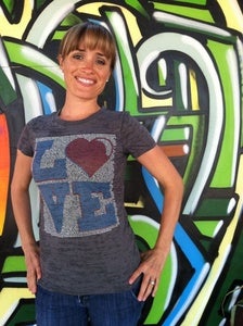 Image of love - burnout t-shirt - grey