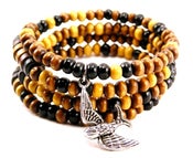 Image of  Katniss Mockingjay Charm Bracelet Wooden Beaded "Inspired by The Hunger Games