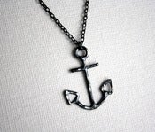 Image of Black Anchor Necklace