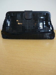 Image of black paillette clutch handbag