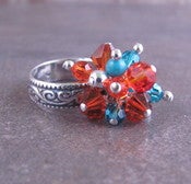 Image of Cluster Ring Tangerine and Turquoise