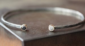 Image of Black and White Diamond Cuff Bracelet 
