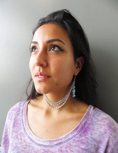 Image of Ice Blue Earrings-Necklace